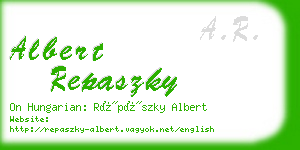 albert repaszky business card